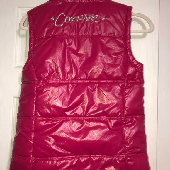 converse all star Girls Pink Vest Large 12-13 Yrs Retro Y2k High Collar - Picture 5 of 11